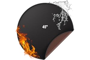 ENGPOW Tapete para hoguera, 2,315.6 °C, resistente al calor, tapete redondo ignífugo con aislamiento térmico, tapete protector grueso resistente al fuego para terraza, césped, barbacoa, parrilla, suelo,
