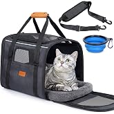 morpilot Dog Cat Carrier, Breathable Pet Carrier Bag, Travel Carrier with Adjustable Shoulder Strap, Cat Carrier with Soft Ma