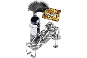 ‎BRUBAKER BRUBAKER Flaschenhalter Urlauber Metall Skulptur mit Geschenkkarte