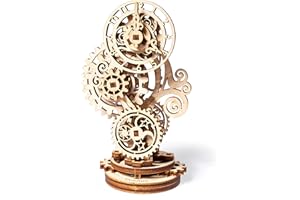 Ugears Steampunk Clock 3D Puzzle de Madera - Reloj Mecánico de Madera - Kits de Modelos para Adultos para Navidad y Año Nuevo - Magnífica Decoración para el Hogar
