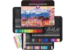 HIFORNY Set di 75 Matite Colorate Premium Black Edition per Adulti – 72 Matite Colorate con Extra, Nucleo Morbido per Artisti, Materiali Artistici per Principianti Adulti