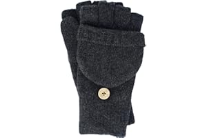 Foster-Natur, Guantes de lana para hombre y mujer con solapa, 100% lana merino
