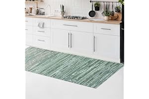 CosìCasa Tappeto Cucina Antiscivolo Lavabile e Antimacchia in Bamboo | Tappetino Cucina Decorativo e Resistente Per Aree Alto Traffico | Corsia Runner Passatoia Lunga | Verde Salvia Vintage - 50x230