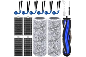 CHUANCHENG Lot de 15 accessoires pour Ecovacs Deebot X11 OmniCyclone/ X11 Pro Omni/ X9 Pro Omni, pièces de rechange 1 brosse principale 2 rouleaux serpillères 6 brosses latérales 4 filtres HEPA 2 Outils