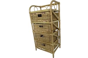 fantasie d oriente CASSETTIERA Rattan 4 CASSETTI 45X35X92H Naturale Vimini