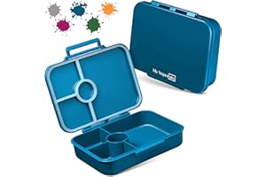 My Vesperbox Bia - Bento Box dla dzieci - nowość - wzmocnione zamknięcia - szczelne i wolne od BPA - bardzo wytrzymałe - pudełko na lunch - idealne do przedszkola i szkoły (petrol)