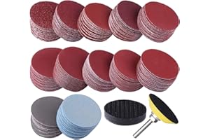 SIQUK 300 Pezzi Dischi Abrasivi 50mm Dischi Di Carta Abrasiva Grana 80 180 240 320 400 600 800 1000 2000 3000