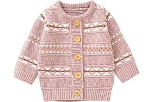 Borlai Bébé Filles Garçons Tricoté Cardigan Pull Nouveau-Né Tricots Boutons Manches Longues Ras du Cou Veste Manteau Outwear Tops Automne Hiver Vêtements Chauds