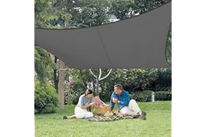 LOVE STORY Sun Shade Sail Waterproof Square 4 m x 4 m Canopy Anthracite Outdoor UV Block Sunshade Sail for Patio Garden Backyard