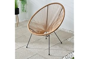 OTZ String Chair Cream Moon Chair Garden Dinning Chair Rattan Chair