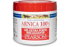 ARNICA 100's® - Arnica Per Cavalli, Gel Extraforte Riscaldante Pearson. Crema Arnica Forte Con Artiglio Del Diavolo e Wintergreen. Pomata Defaticante e Rilassante (500 ML)