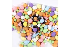Calkkrer 60 Stück Schaum Ostereier, Deko Ostereier, Miniatur Ostern Dekorative Eier Tischdeko, Schaumstoff Osterei Basteln, Kleine Geschenke zu Ostern, Ostern Dekoration