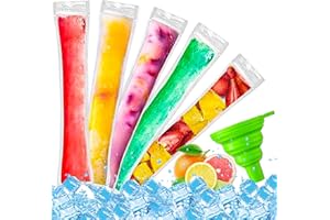 BGNXHYB 150Pcs Bolsas para Paletas Bolsas para Moldes de Paletas con Embudo, Bolsas para Paletas de Hielo, Bolsa para Paletas de Hielo sin BPA, Congelador de Paletas, para Moldes de Hielo DIY, Yogur, Helados