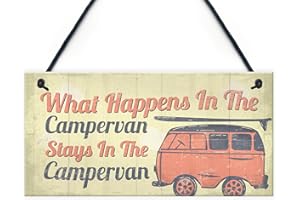 RED OCEAN Cartel de puerta colgante para autocaravana, caravana, caravana, regalo de VW para viajes, vacaciones, regalo de amistad