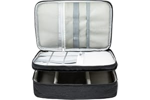 Ruyosn Kabel Organizer Tasche Kabel Wasserdicht Kabeltasche Groß Festplattentasche Elektronische Tasche Doppelschicht Elektro Organizer Cable Bag Elektronik Zubehör Organisator Schwarz