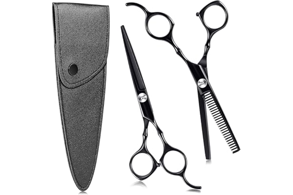 Ciseaux Coiffure, 3Pcs Kit Ciseaux Coiffure Professionnel Ciseaux Effileur avec Etui de Protection, 6,7 Pouces Ciseaux Desepaississant Cheveux pour Débutant Maison Salon