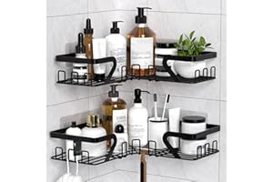 ‎KEGII Kegii Duschablage Ecke - Duschablage ohne Bohren, Duschregal Shampoo Halterung Für Dusche Duschkorb Dusche Halterung Badezimmer Organizer, Schwarz