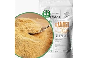ZINGY ZOO Liofilizado Mango Fruta en Polvo | XL 300g Mango Fruta Fresca Mango Deshidratado | Natural Fruta Deshidratada Sin Azucar | Freeze Dried Mango Fruit Powder | Gefriergetrocknete Mangopulver ZingyZoo