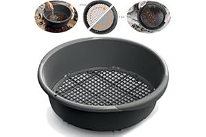 botle Gartensieb Sieb aus Kunststoff Sieblochgröße 4-10 mm (DxH) 37,4cmx10,4cm Anthrazit Rund manuelle Verstellung des Siebeinsatzes für Sand und Kompost