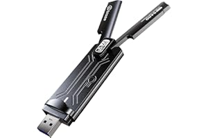 biaze Drahtloser WiFi 6E-Adapter 5400 Mbit/s USB 3.0 – Dualband-Gaming-WiFi-Adapter für PC und Laptop, Plug-and-Play-WiFi 6E-Netzwerkkarte mit externer Antenne (WiFi6E 5400 Mbit/s)