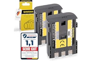 PATONA 2x NB-2L Batteria 600mAh compatibile con Canon EOS 350D 400D PowerShot G7 G9 S40 S50 S60 S70 S80 ZR950 ZR960 HG10 HV40 MD265 MV930 MV950 MV940 MV960 Rebel XT XTI Power Shot NB2L NB 2L NB-2LH