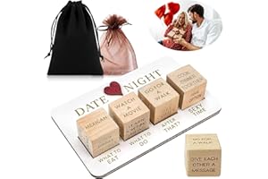 vecora 2024 New Couple Date Night Dice，Romantic Wood Couple Date Night Ideas,Husband and Wife Date Night Funny Valentine Gifts Ideas Wedding for Him Her,Wedding for Husband and Wife.