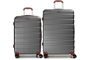 CALDARIUS Suitcase Large & Medium Suitcase Set|Luggage Sets l 2 Pcs Suitcase Set | Hard Shell | Lightweight | 3 Digit Combination Lock | | Dual Spinner Wheels | (Medium 24'' + Large 28'', Grey)