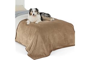 LE SURE Lesure Coperta Impermeabile per Cani di Taglia Grande - Coperta Lavabile per Cani 152x203 cm, Protettore per Divano in Pile Sherpa, Coperta Morbida e Soffice per Gatti, Cammello