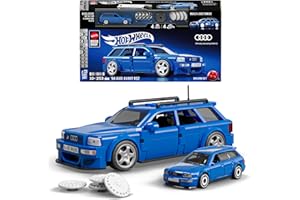 Mattel Brick Shop Hot Wheels Serie Speed set da costruire, '94 Audi Avant RS2 con 252 pezzi, dettagli realistici e adesivi per personalizzarlo, per collezionisti adulti e bambini (+10 anni), JGR28