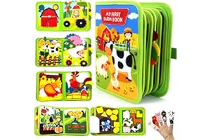 Meafeng Busy Board Montessori Spielzeug ab 1 2 3 Jahre, 20 in 1 Quiet Book Activity Board mit Bauernhof Thema, Busy Book Weichem Filz Educational für Frühe Bildung, Geschenk Spielzeug Mädchen Junge