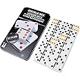 VGRASSP Double Six Color Dot Design Dominos for Kids - Set of 28 - Comes with a Metal Tin Case