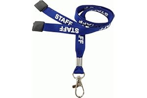 Customcard ltd® Printed Staff Lanyard Blue Staff Breakaway Lanyard Metal Clip