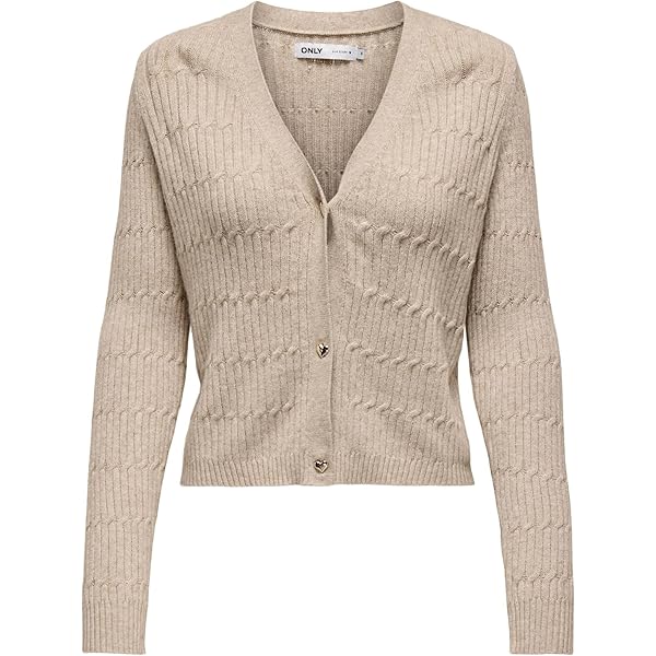 ONLY Onlrositta Ls Vneck Card KNT Cardigan Femme - Tricot Élégant Avec Poches