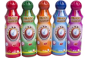 THOMAS AND ANCA Bingo Dabbers Dauber Lot de 5 marqueurs pour billets de Bingo Multicolore 45 ml