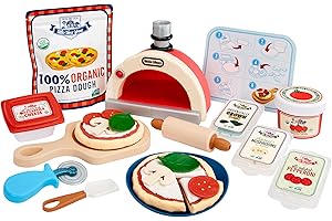 Little Tikes Creative Chefs Pizza Kit - con Arena de Juego Make-It! Mix, 22 Accesorios, Juego de Chef de Pizza Realista, NO Comestible, para Niños y Niñas Mayores de 3 Años