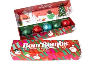 THOUGHTFULLY Bombombs Hot Chocolate Bombs, Includes Fudge Brownie, Salted Caramel and Peppermint Hot Cocoa Bombs Filled with Mini Marshmallows, Pack of 5