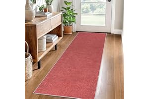 LZREXNVOFXG Carpet Runner for Hallway Non Slip Long 40 x 160 cm Washable Kitchen Runner Rugs for Hallway Red Heavy-Duty Absorbent Area Rugs Door Mats Carpet Floor Mat Hallway Runner Rug for Entryway Laundry