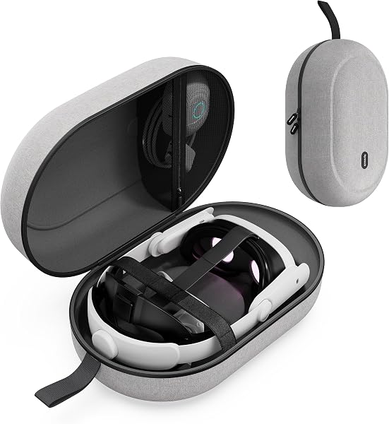 Syntech Groß Tragetasche Kompatibel mit Meta Quest 3S/Oculus Quest 3/2/Pro/Pico 4 Zubehör VR Headset mit Elite Strap, Touch Controllern und anderem, Hohe Kapazität für Lagerung und Reisen(Grau) - 1