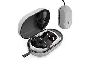 Syntech Groß Tragetasche Kompatibel mit Meta Quest 3S/Oculus Quest 3/2/Pro/Pico 4 Zubehör VR Headset mit Elite Strap, Touch Controllern und anderem, Hohe Kapazität für Lagerung und Reisen(Grau)