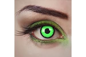 ‎ARICONA aricona Kontaktlinsen Farblinsen - Grüne Kontaktlinsen - Kontaktlinsen farbig ohne Stärke für Halloween, Karneval, Fasching, Cosplay, 2 Stück