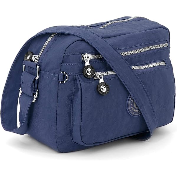 GFM Waterdichte nylon crossbody schoudertas voor dames - reizen, vakantie, strand, dagelijks gebruik (NCB-2), .S1-biege-blauw Strepen