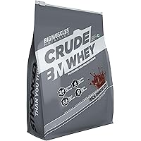 Bigmuscles Nutrition Crude Whey - 1 kg (Rich Chocolate), Whey Protein Concentrate 80%, 24g Protein, 5.5g BCAA, 4 g…