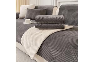 ‎QHAIYYBF QHAIYYBF Sofabezug rutschfeste Couch überzug Sofadecke,Sofaschutz 1/2/3/4 Sitzer L Sofakissen Neue Universelle rutschfeste Sofa Überwurf,Solide Strukturierte Ultra Stretch Sofa Überzug für Wohnzimmer