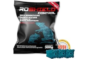 Roshield 300g Veleno per Topi e Rattii, Esca e Pofefeftente,Una soluzione rapida ed ef,prodotto in Italia, Uso Esterno Interno Casa