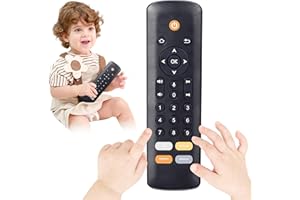 FIREMOON Baby TV Remote Toy - Realistic Play Remote toy with Lights and Sounds, 3 Languages (English, Spanish & French), Learning Musical Toys, Preschool Infant Boys Girls Toys Gift for 1 2 Year Old, Black