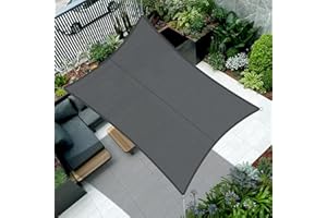 Cool Area Toldo Vela de Sombra Impermeable Rectangular 2.5x3.5m Protección UV PES Toldos para Patio Exterior Jardín Terraza-Antracita