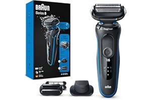 ‎BRAUN Braun Series 5 Elektrorasierer mit EasyClick Trimmer Aufsatz, Rasierer Herren Elektrisch, Präzisionstrimmer, EasyClean, Geschenk Mann, Made in Germany, 51-B1820s, blau