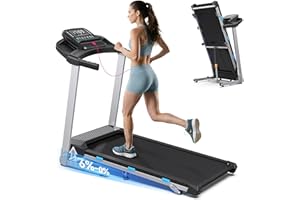 Cardirun Folding Treadmill with 3 Level Incline, Treadmills for Home Foldable, 160KG Capacity & 12 Km/H Foldable Walking Treadmill with Pulse Sensor and Bluetooth Speaker, App/Voice Control