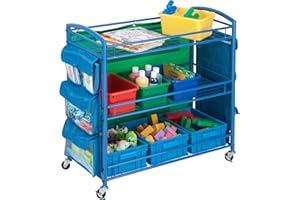 Honey Can Do CRT-03477 Carrello didattico Multiuso, 34L x 24H, Blu, Metallo, 86.4 x 34.5 x 61.30 cm