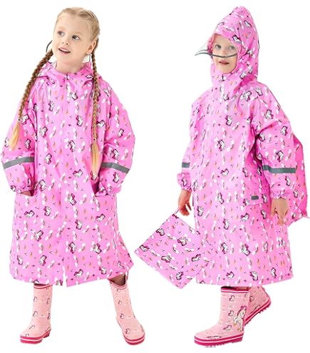 Regenjacke Kinder Unisex - Wasserdicht & Winddicht Mit Kapuze
